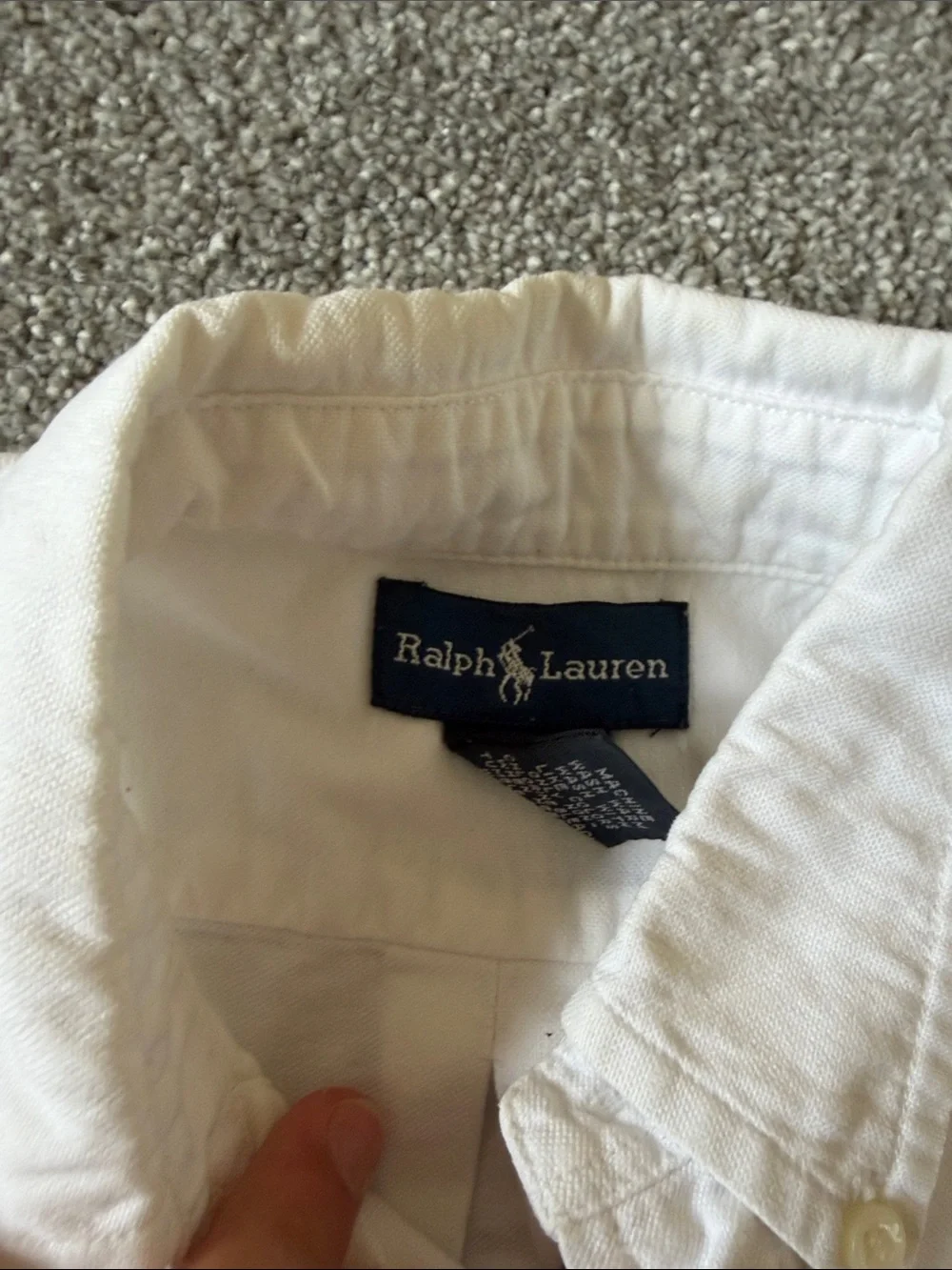 Ralph Lauren White Button-Down Dress Shirt with Pony Logo